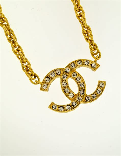 chanel cc rhinestone necklace|vintage Chanel necklace.